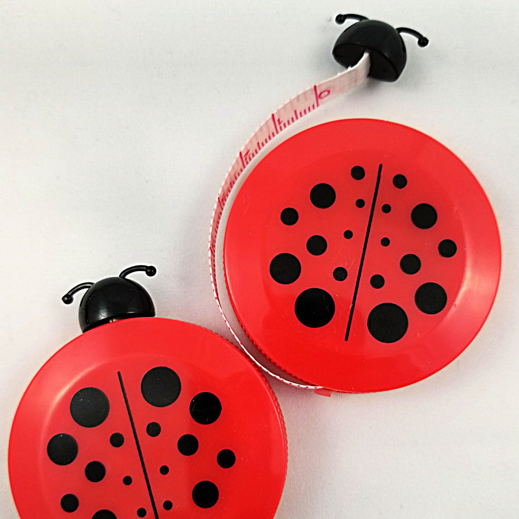 Cute, red tape measure shaped like a ladybug
