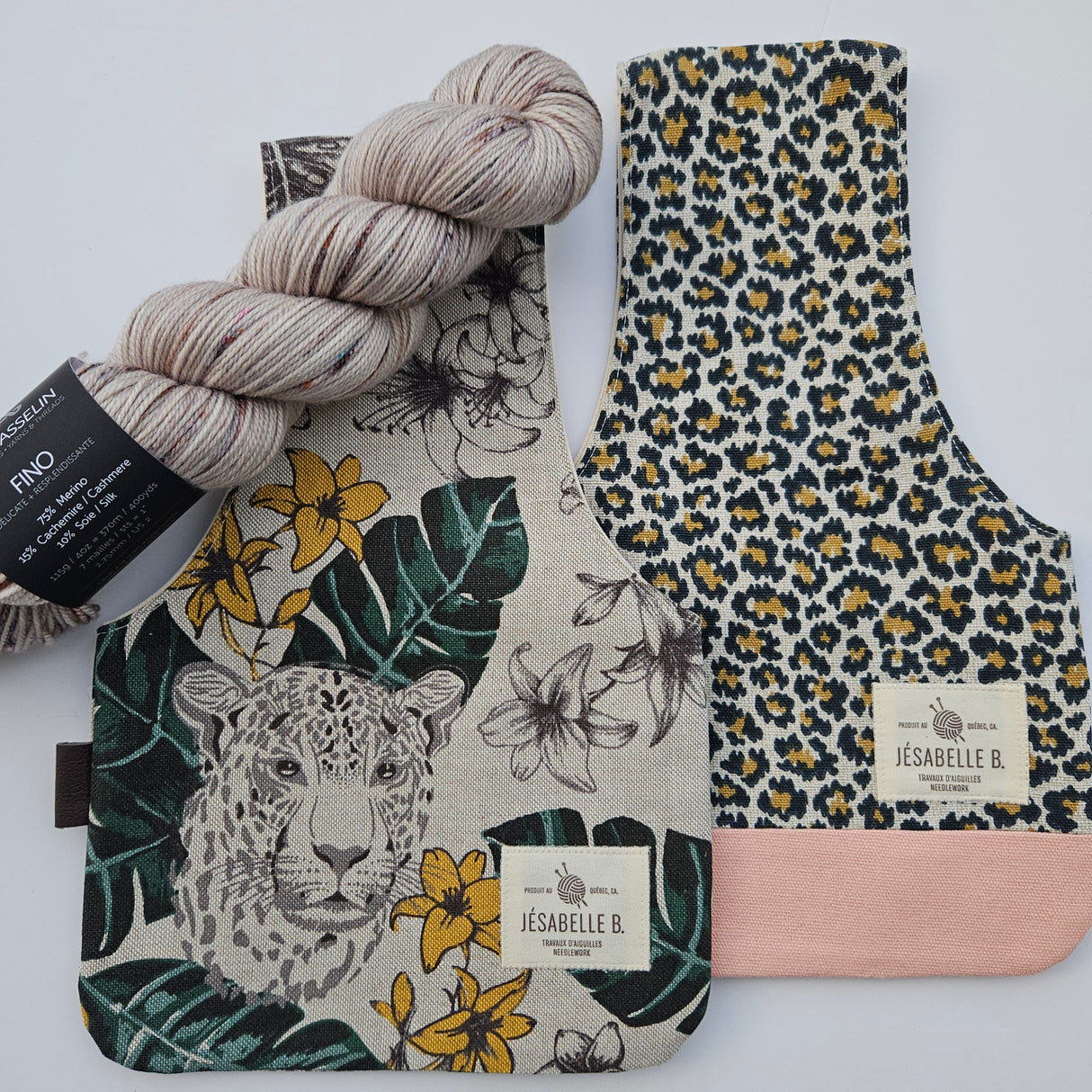 Julie Asselin + Jesabelle B. | Leopard inspired yarn and bag collaboration