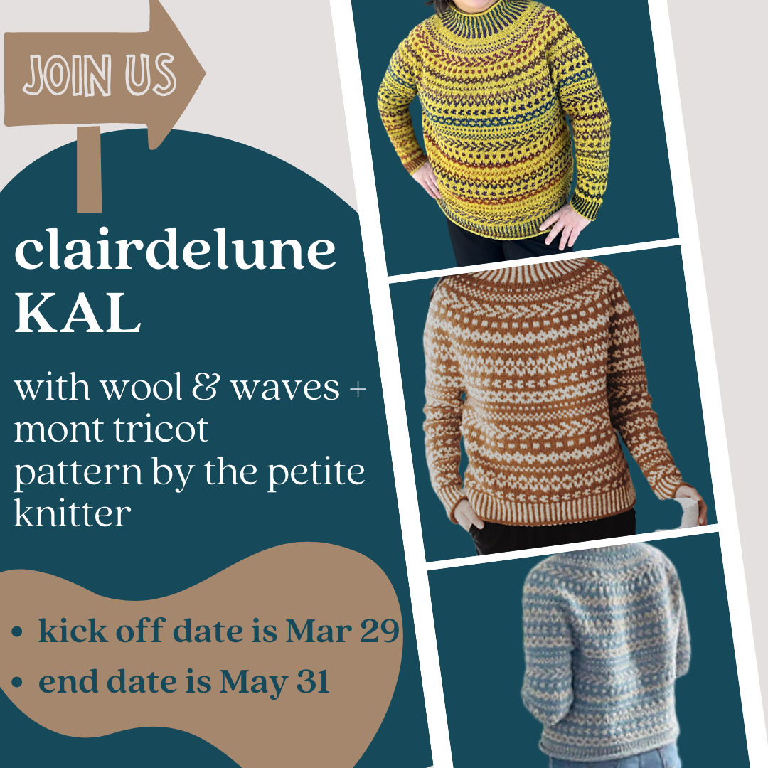 Clairdelune KAL | Wool & Waves + Mont Tricot